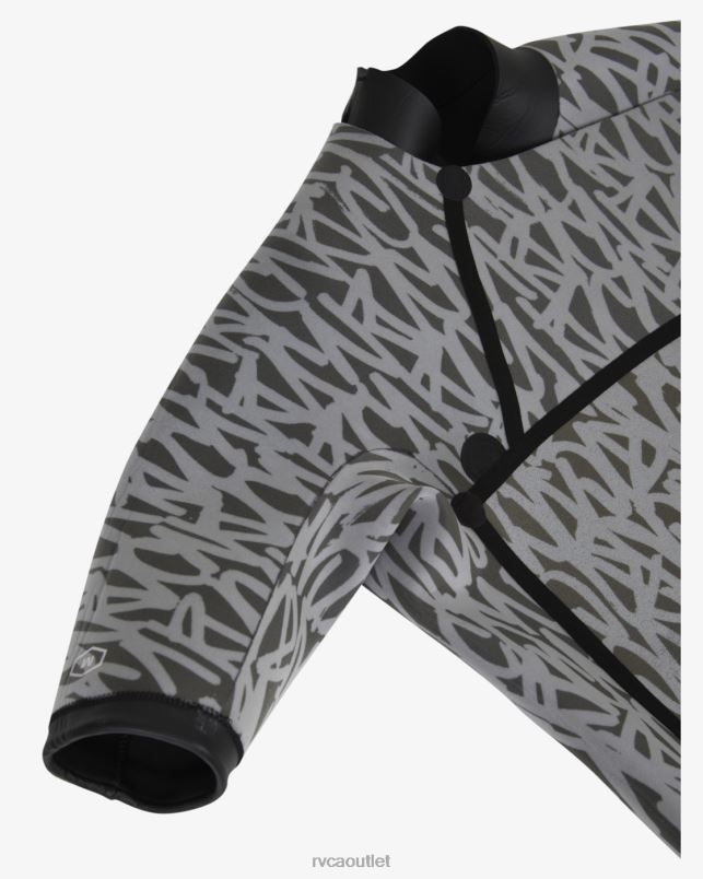 Clothing V84B635 black RVCA Unisex 2/2 Balance Chest Zip Short Sleeve Fullsuit