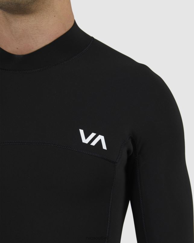 Clothing V84B647 black RVCA Unisex 3/2 Balance Back Zip Fullsuit