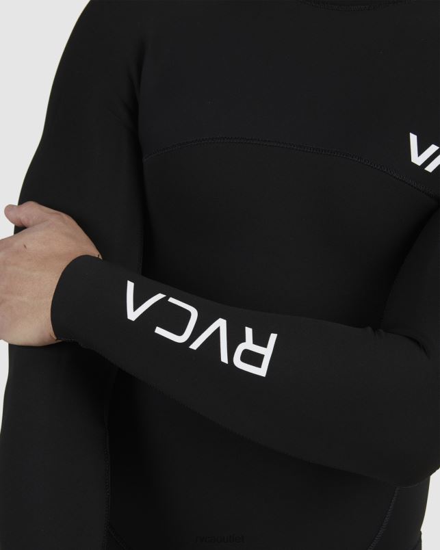 Clothing V84B647 black RVCA Unisex 3/2 Balance Back Zip Fullsuit