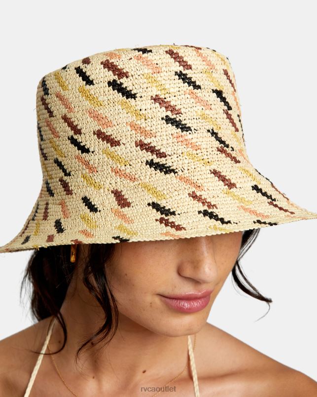Accessories V84B1148 tan RVCA Women Greenpacha Rome Straw Hat