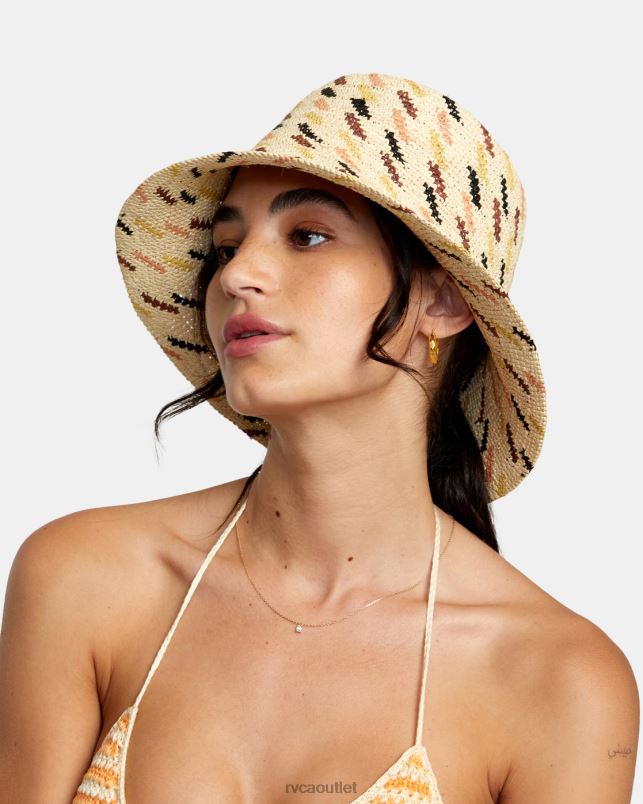 Accessories V84B1148 tan RVCA Women Greenpacha Rome Straw Hat