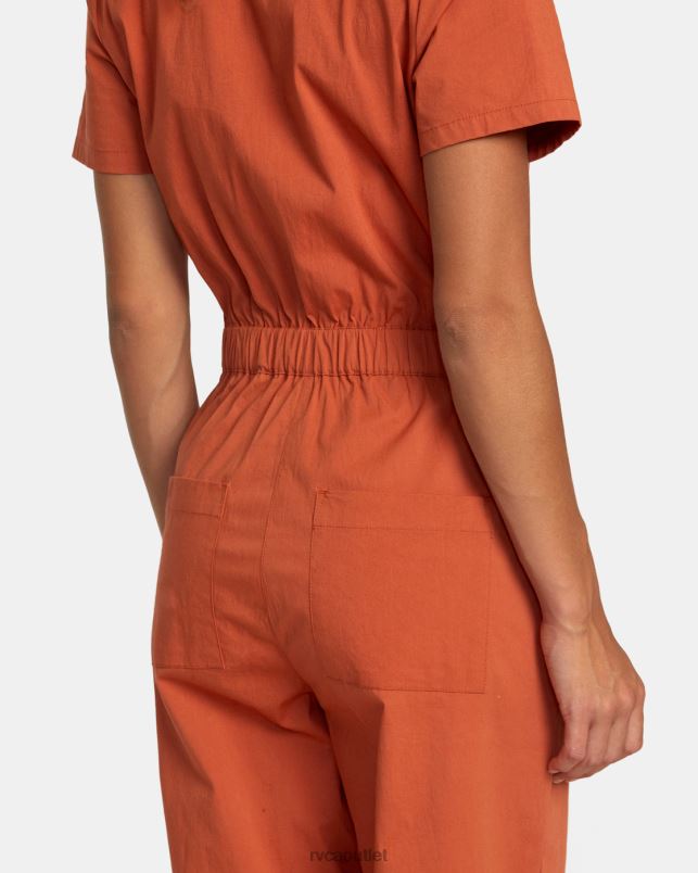 Clothing V84B1018 sandlewood RVCA Women Recession Collection Jumpsuit