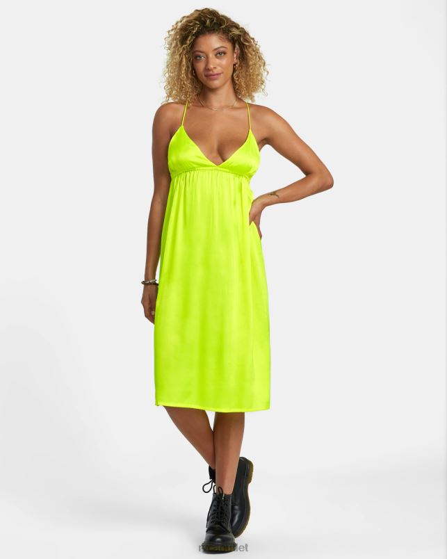 Clothing V84B1110 neon yellow RVCA Women Faded Midi Dress
