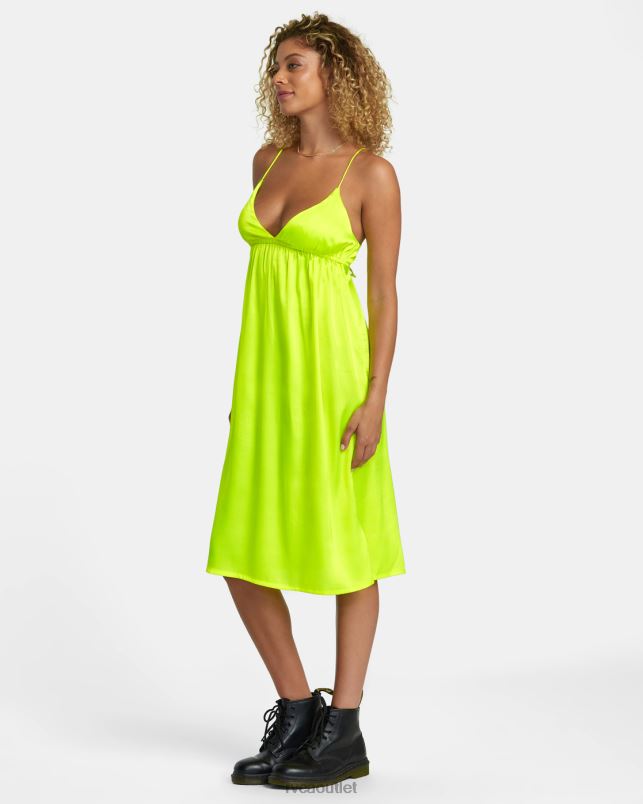 Clothing V84B1110 neon yellow RVCA Women Faded Midi Dress