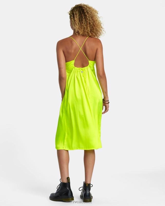 Clothing V84B1110 neon yellow RVCA Women Faded Midi Dress