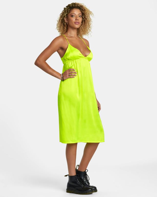 Clothing V84B1110 neon yellow RVCA Women Faded Midi Dress