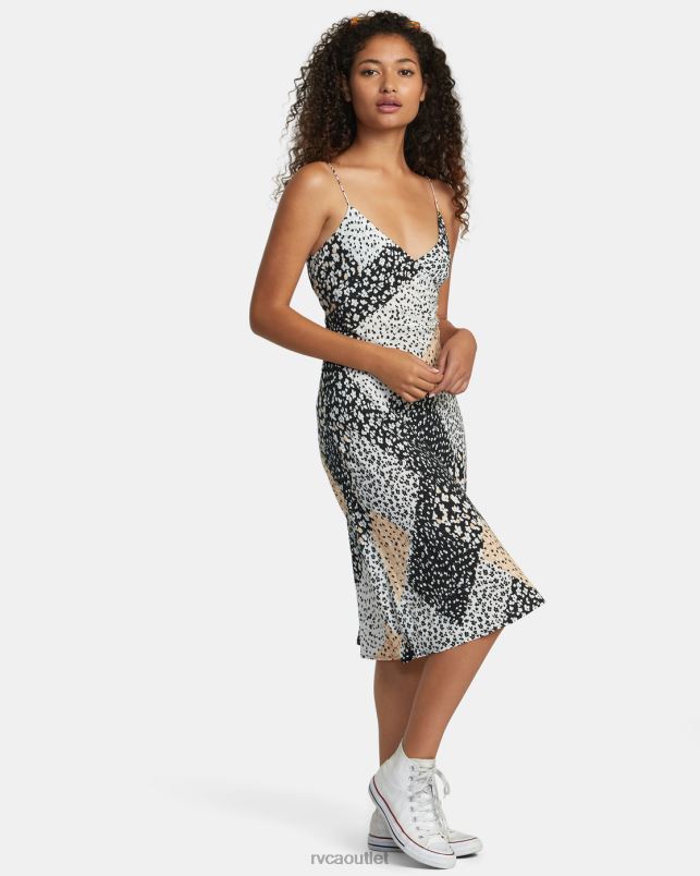 Clothing V84B1206 black RVCA Women Oh Lord Midi Dress