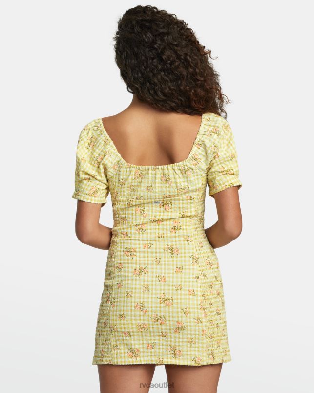 Clothing V84B1210 golden RVCA Women Gretel Linen Dress