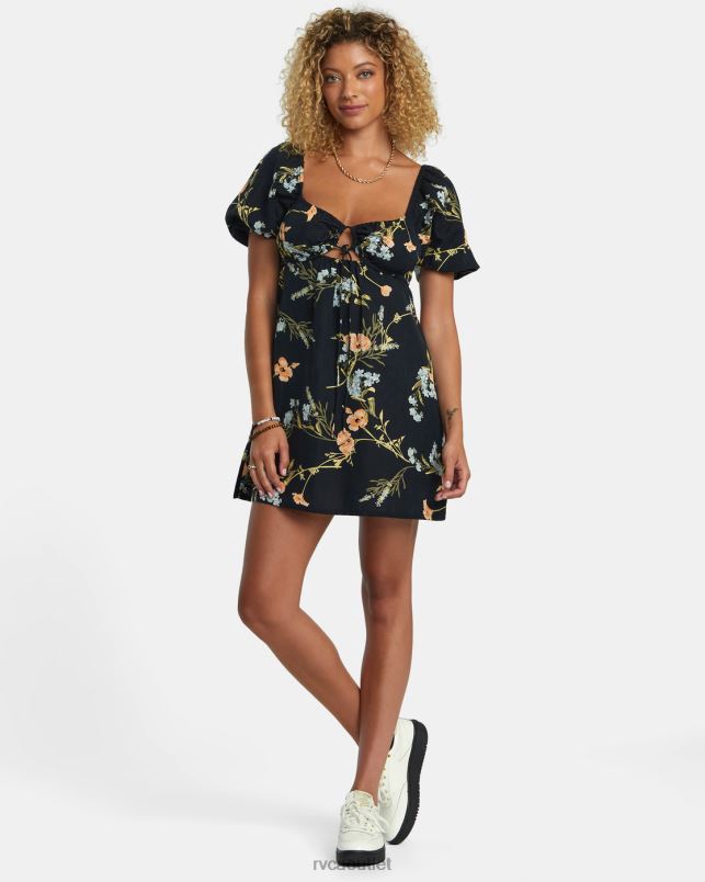 Clothing V84B1211 black RVCA Women Sweet Talk Mini Dress