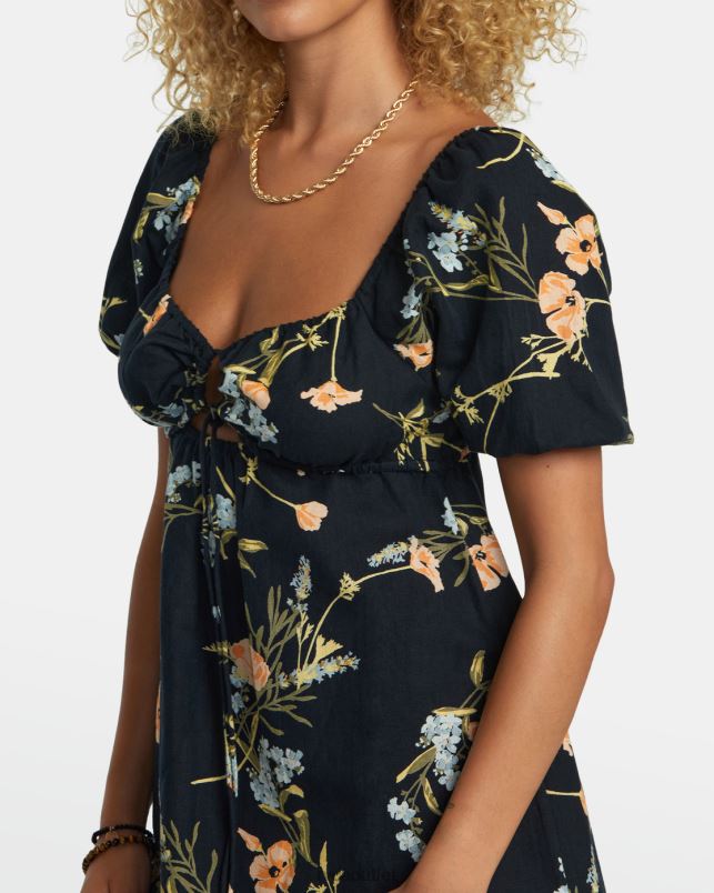 Clothing V84B1211 black RVCA Women Sweet Talk Mini Dress