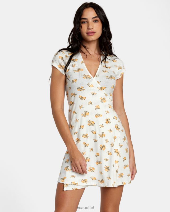 Clothing V84B1215 whisper white RVCA Women Maddy Pointelle Wrap Dress