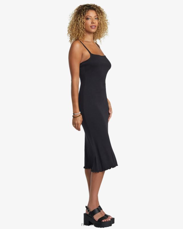 Clothing V84B1226 black RVCA Women Slink Midi Dress