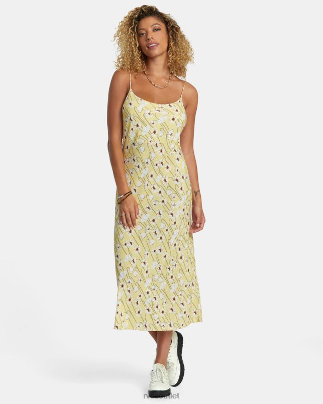 Clothing V84B1233 golden RVCA Women Maiden Midi Dress