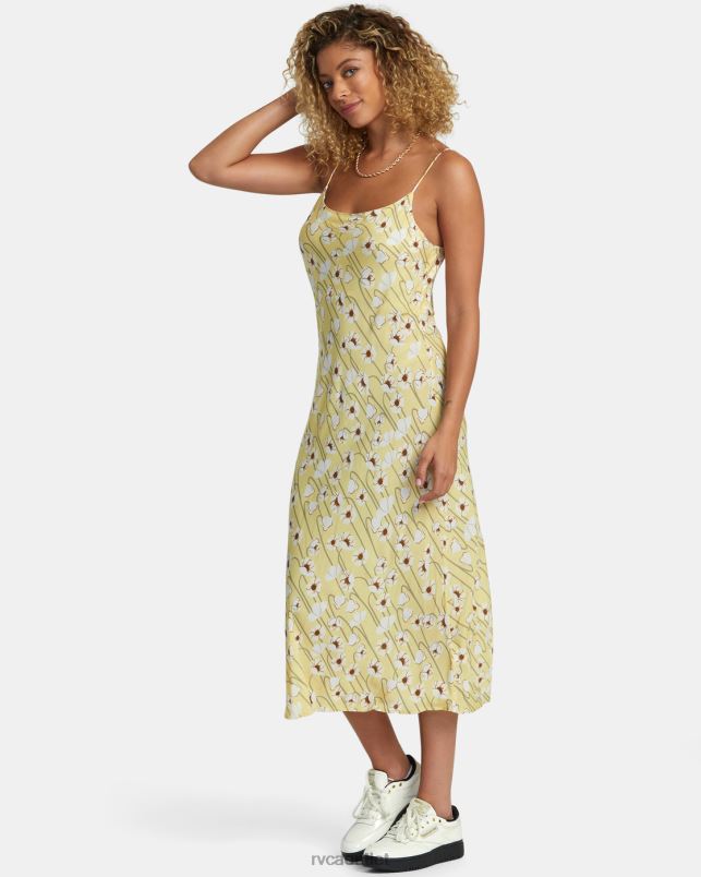 Clothing V84B1233 golden RVCA Women Maiden Midi Dress