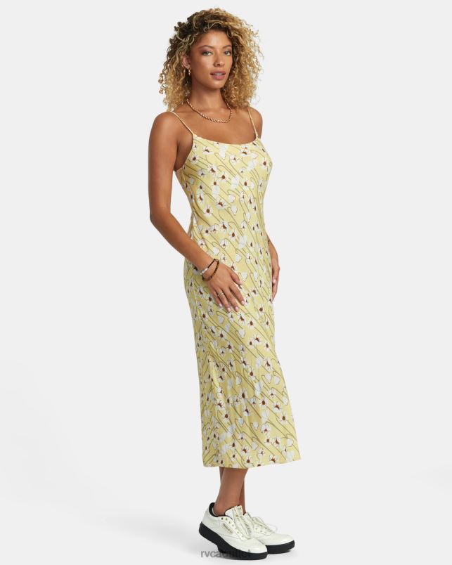 Clothing V84B1233 golden RVCA Women Maiden Midi Dress
