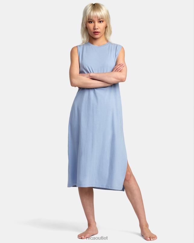 Clothing V84B1258 dusty blue RVCA Women Flexin Coverup Dress