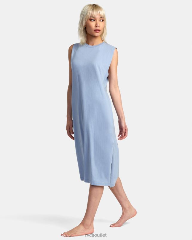 Clothing V84B1258 dusty blue RVCA Women Flexin Coverup Dress