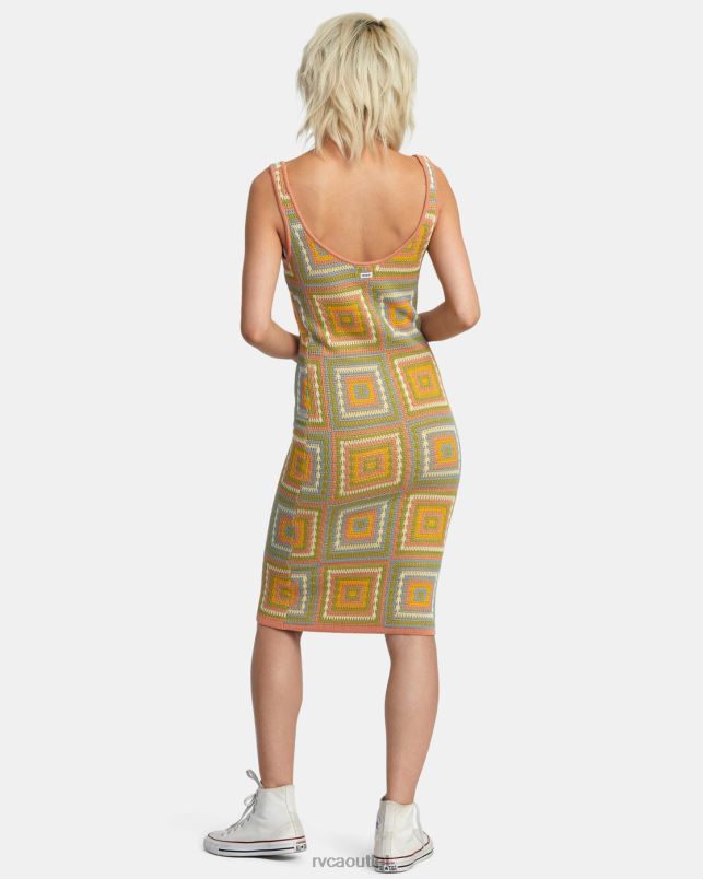 Clothing V84B1260 guava RVCA Women Squared Crochet Dress
