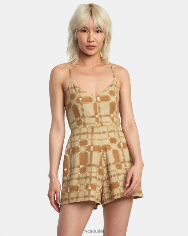 Clothing V84B1265 khaki RVCA Women Saturday Romper