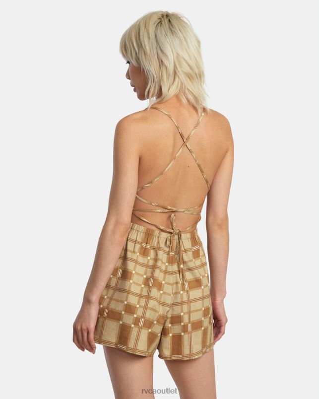 Clothing V84B1265 khaki RVCA Women Saturday Romper
