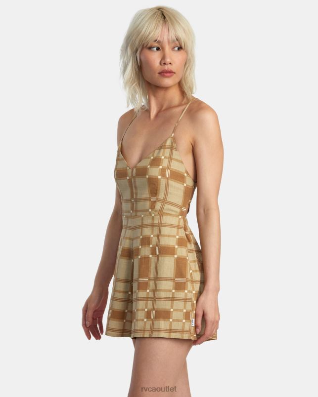Clothing V84B1265 khaki RVCA Women Saturday Romper
