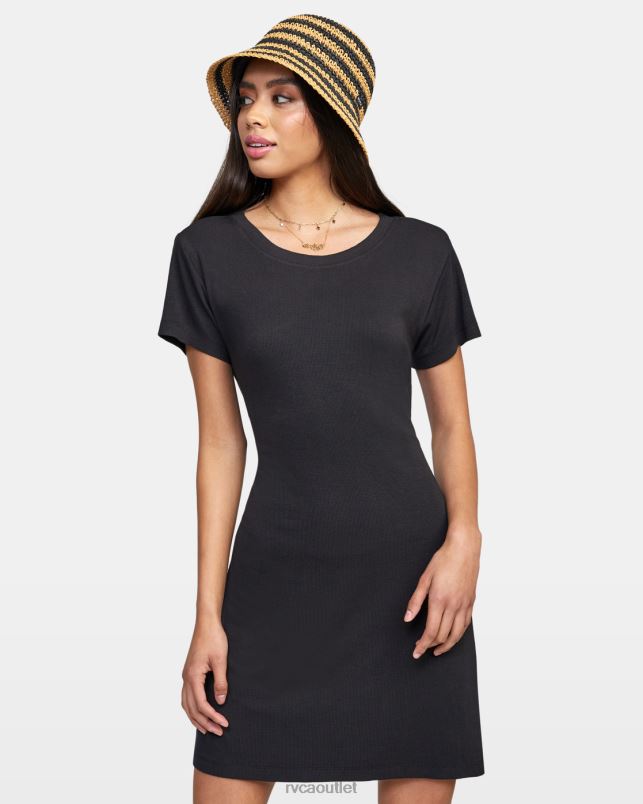 Clothing V84B1295 black RVCA Women Summer Crush Shirt Dress