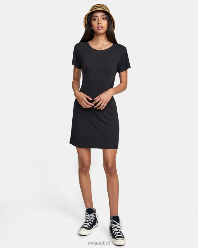 Clothing V84B1295 black RVCA Women Summer Crush Shirt Dress