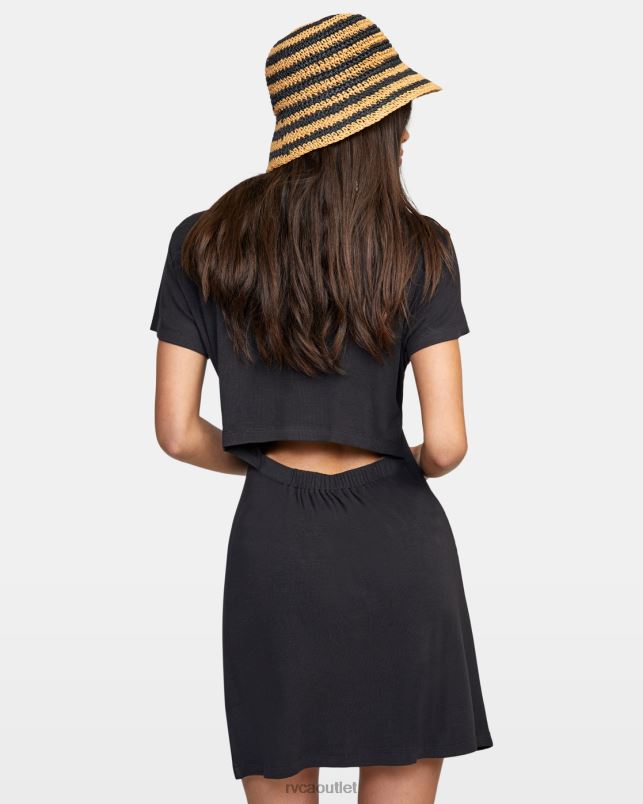 Clothing V84B1295 black RVCA Women Summer Crush Shirt Dress