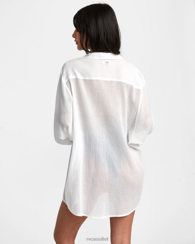 Clothing V84B1303 whisper white RVCA Women Gimme Shirt Dress