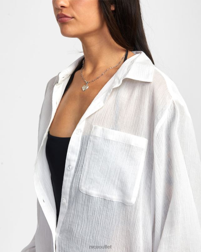 Clothing V84B1303 whisper white RVCA Women Gimme Shirt Dress