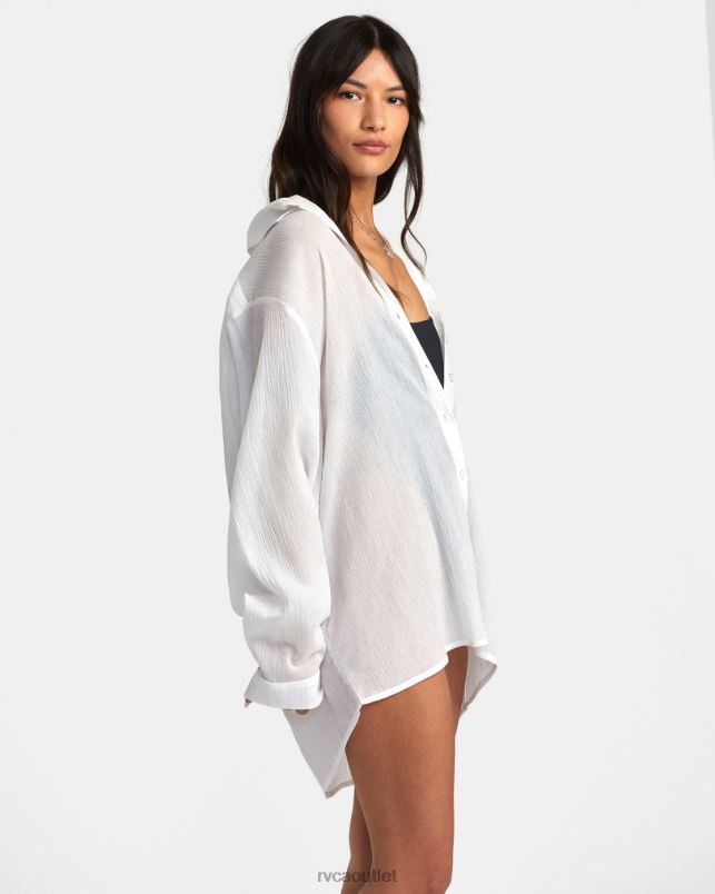 Clothing V84B1303 whisper white RVCA Women Gimme Shirt Dress