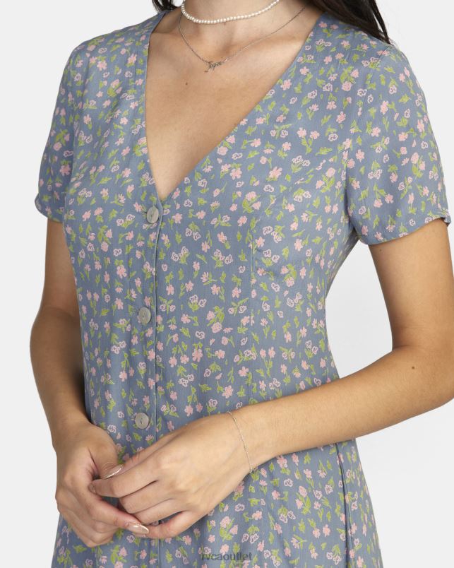 Clothing V84B1356 blue dust RVCA Women Understated Mini Dress