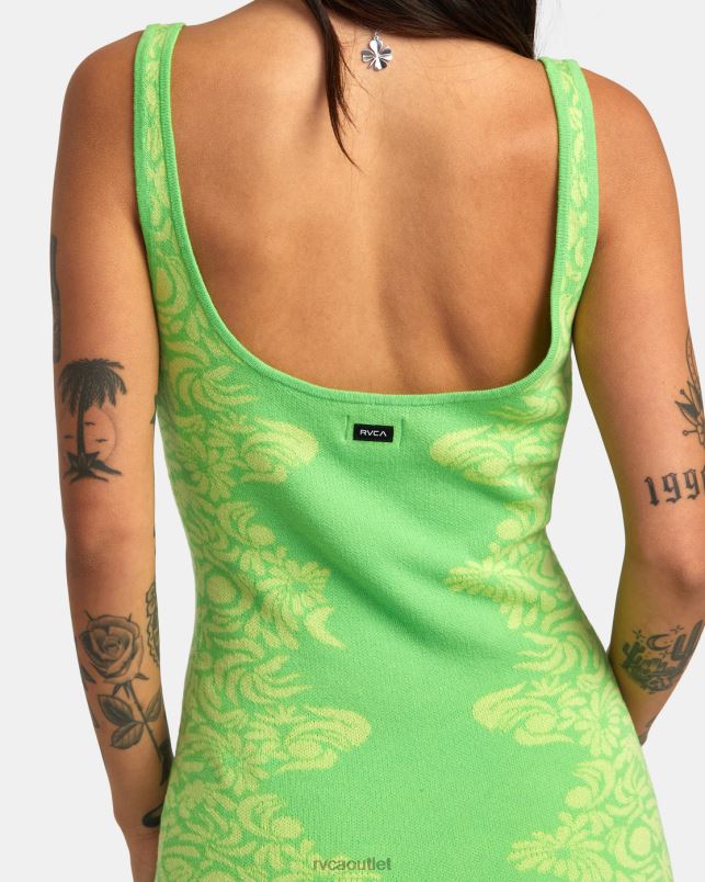 Clothing V84B1373 green flash RVCA Women Mai Tai Knitted Bodycon Dress