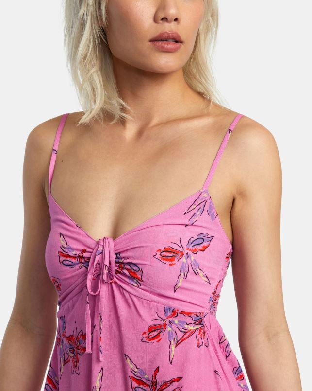 Clothing V84B1380 cyclamen RVCA Women Hau Tree Sleeveless Dress