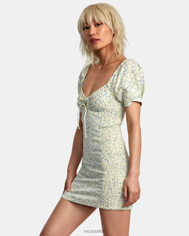 Clothing V84B1407 lemon RVCA Women Gretel Linen Dress