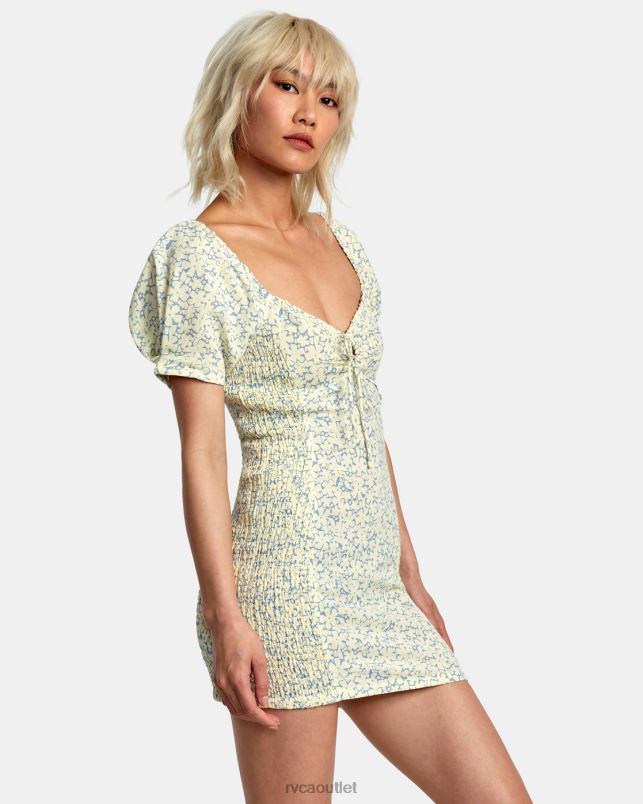 Clothing V84B1407 lemon RVCA Women Gretel Linen Dress