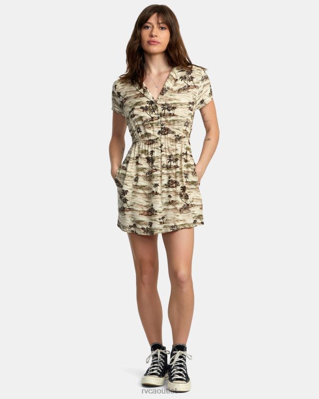 Clothing V84B1415 cream RVCA Women Rebound Mini Dress