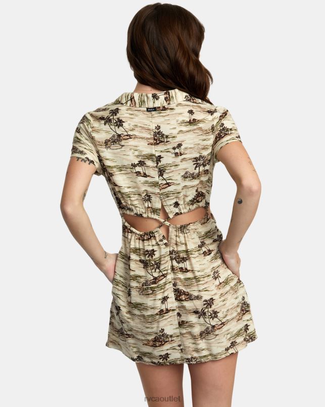 Clothing V84B1415 cream RVCA Women Rebound Mini Dress