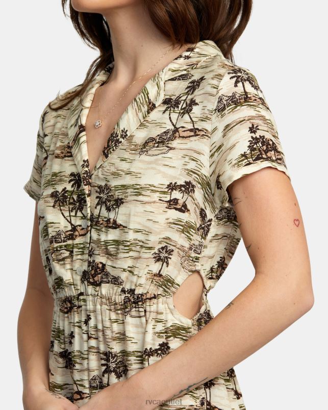 Clothing V84B1415 cream RVCA Women Rebound Mini Dress
