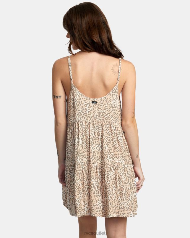 Clothing V84B1426 cream RVCA Women Slice Mini Dress