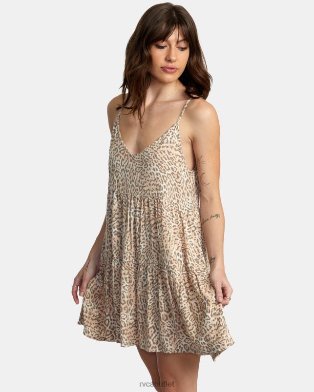 Clothing V84B1426 cream RVCA Women Slice Mini Dress