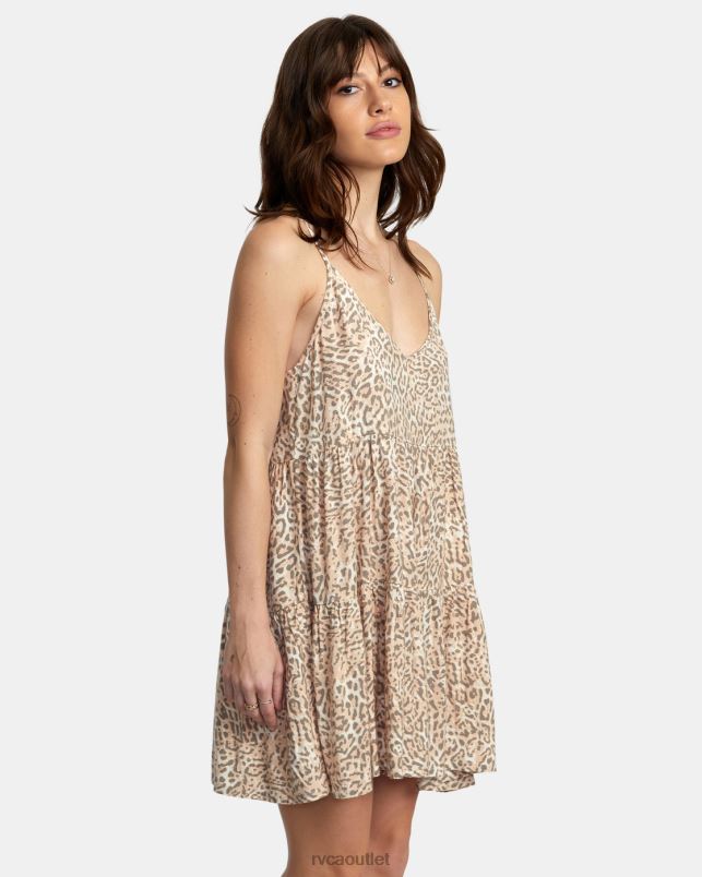 Clothing V84B1426 cream RVCA Women Slice Mini Dress