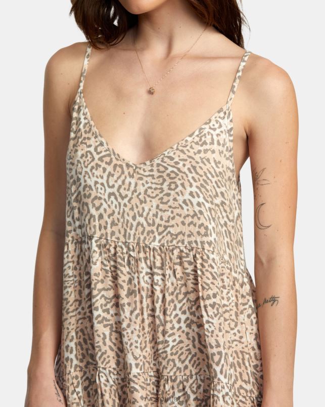 Clothing V84B1426 cream RVCA Women Slice Mini Dress