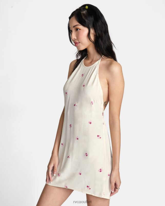Clothing V84B1450 cream RVCA Women Straight On Halter Dress