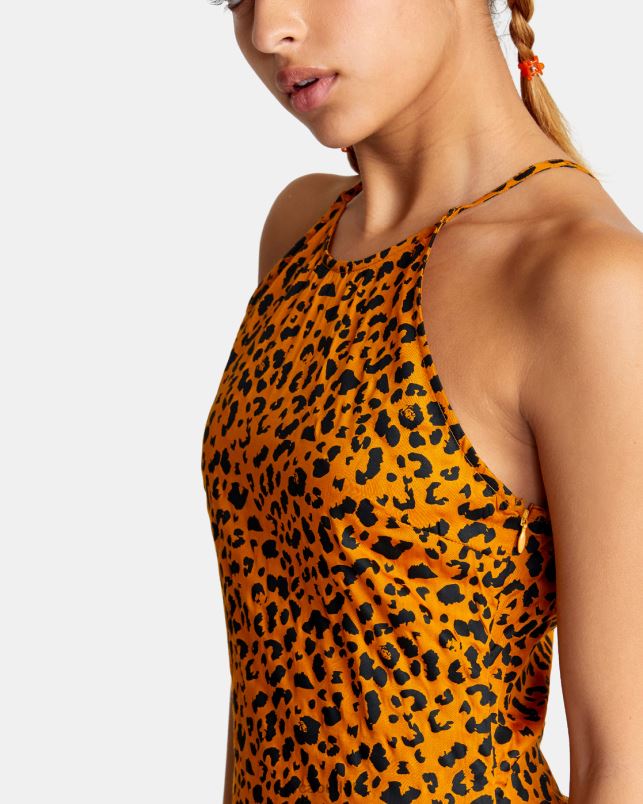 Clothing V84B1454 spice RVCA Women Perfect Strangers Mini Dress