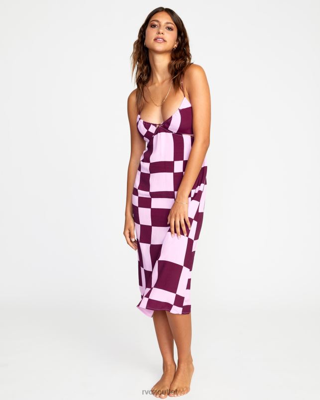 Clothing V84B1475 orchid RVCA Women No Judgement Midi Dress
