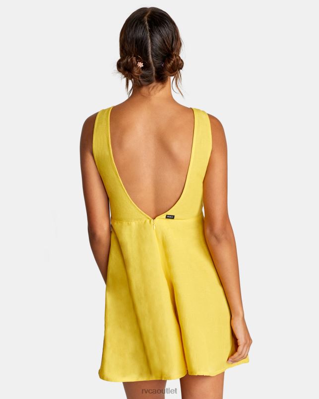 Clothing V84B1529 gold RVCA Women Linen Shifty Romper