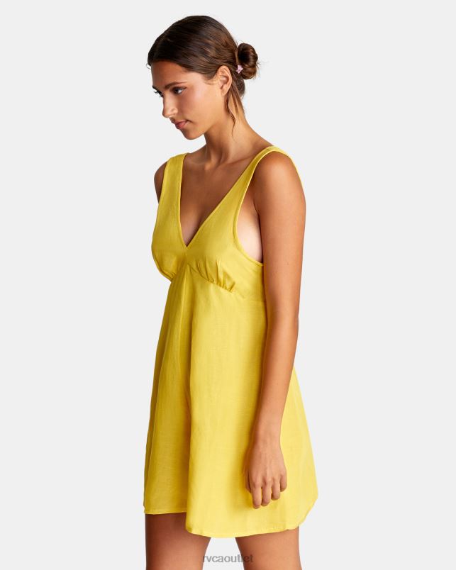 Clothing V84B1529 gold RVCA Women Linen Shifty Romper