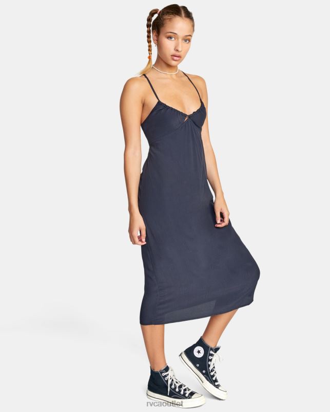 Clothing V84B1535 black RVCA Women No Judgement Midi Dress