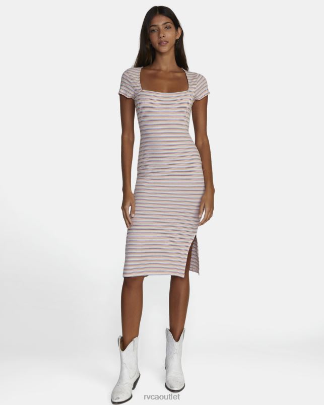 Clothing V84B1569 whisper white RVCA Women Partition Midi Dress